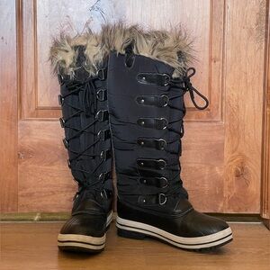 Polar Lace Up Rubber Sole Knee High Fur Lined Winter Boots, Women’s 9